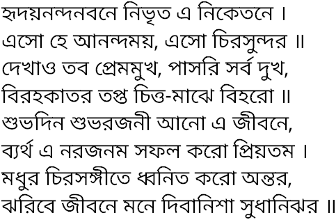 Tagore song hridoynandanobone nibhrito