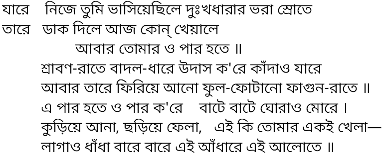 Tagore song jare nije tumi