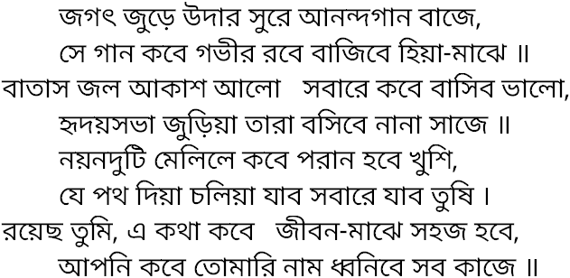 Tagore song jagat jure udar sure