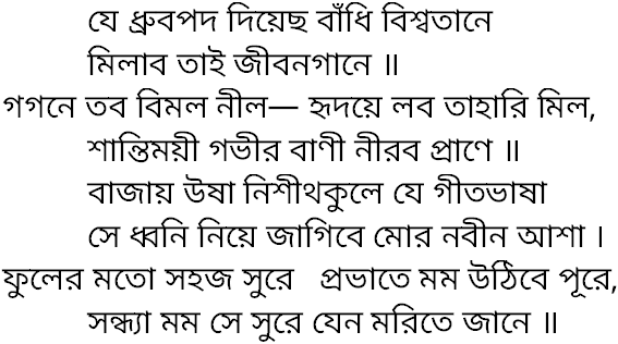 Tagore song je dhrubopado diyechho