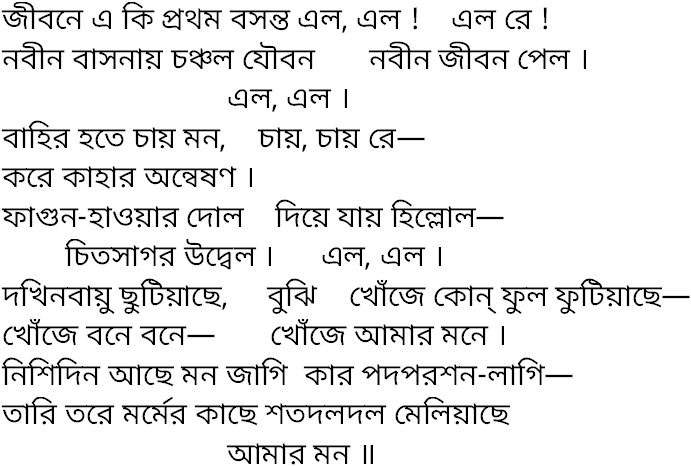 Tagore song jibone e ki protham