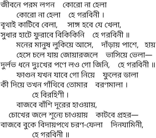 Tagore song jibone param lagon