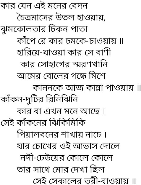Tagore song kar jeno ei moner