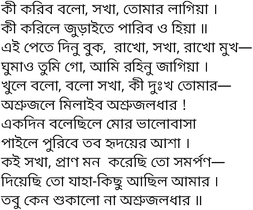Tagore song ki koribo balo sakha