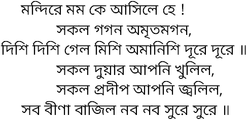Tagore song mandire mamo ke asile