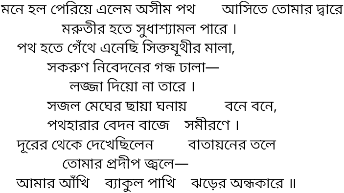 Tagore song mone holo periye elem