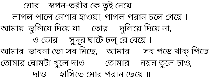 Tagore song mor swapan torir ke