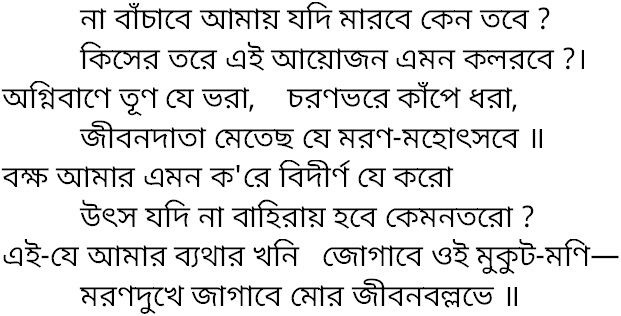 Tagore song na bachabe amay jodi