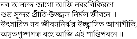 Tagore song nabo anande jago aji