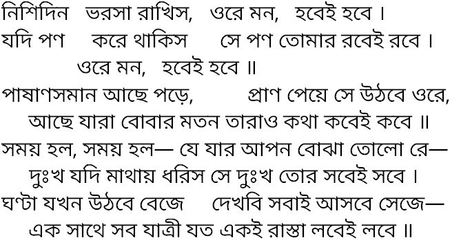 Tagore song nishidin bharosa rakhis