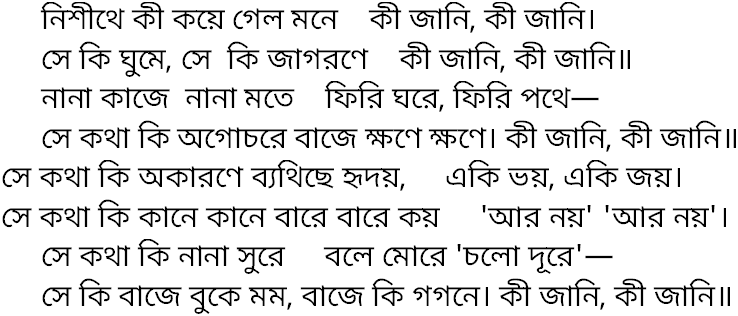 Tagore song nishithe ki koye gelo