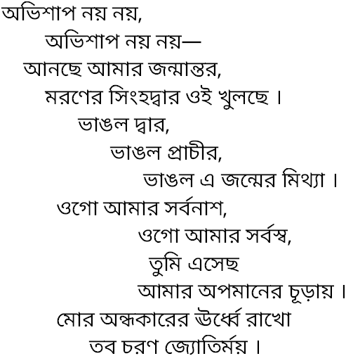 Tagore song obhishap noy noy