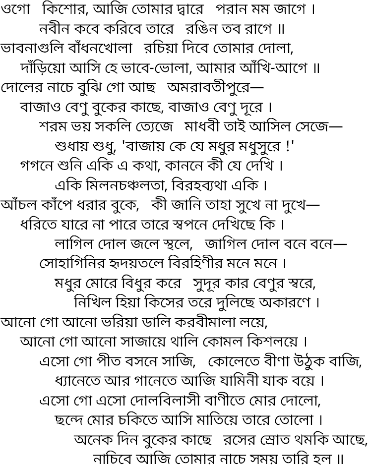 Tagore song ogo kishor aji tomar