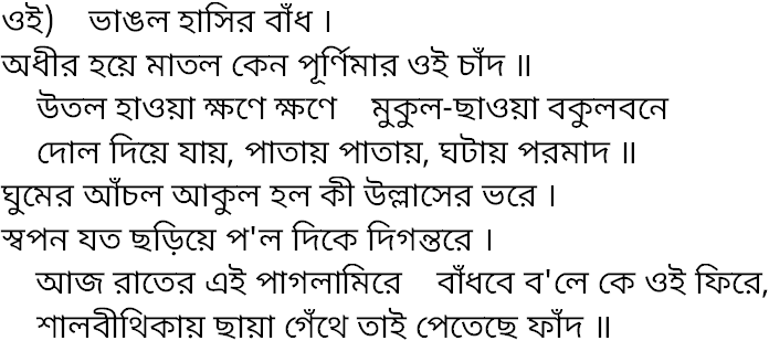 Tagore song oi bhanglo hasir badh