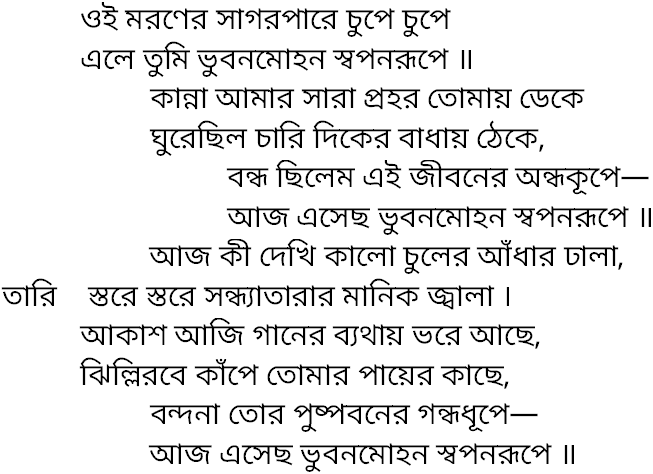 Tagore song oi maroner sagorpare