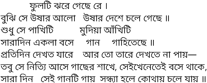 Tagore song phulti jhore gechhe re