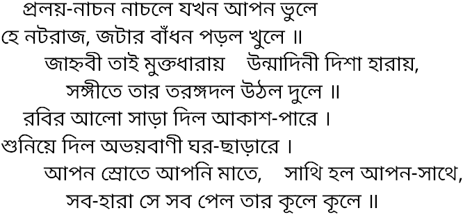 Tagore song praloy nachon nachle