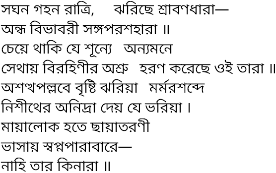 Tagore song saghana gahana ratri