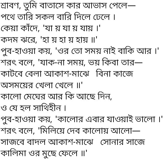 Tagore song shraban tumi batase kar