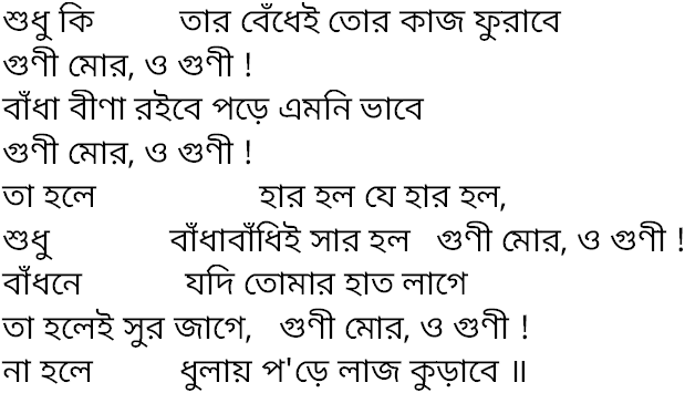 Tagore song shudhu ki tar bedhei