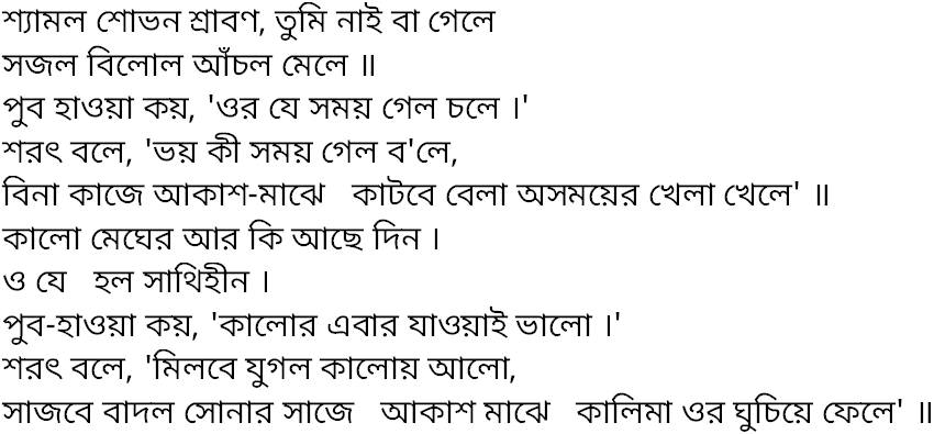 Tagore song shyamalo shobhan shraban