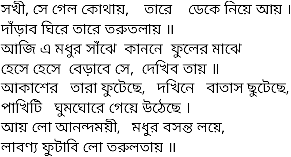 Tagore song sokhi se gelo kothay