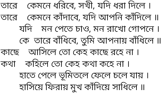 Tagore song tare kemone dhoribe
