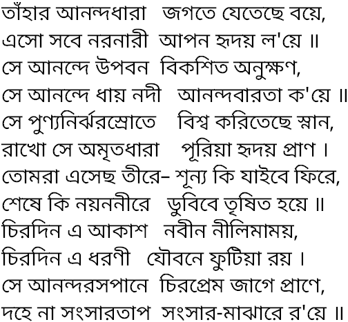 Tagore song tahar anandadhara