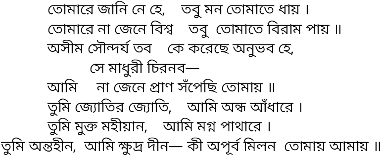 Tagore song tomare jani ne he