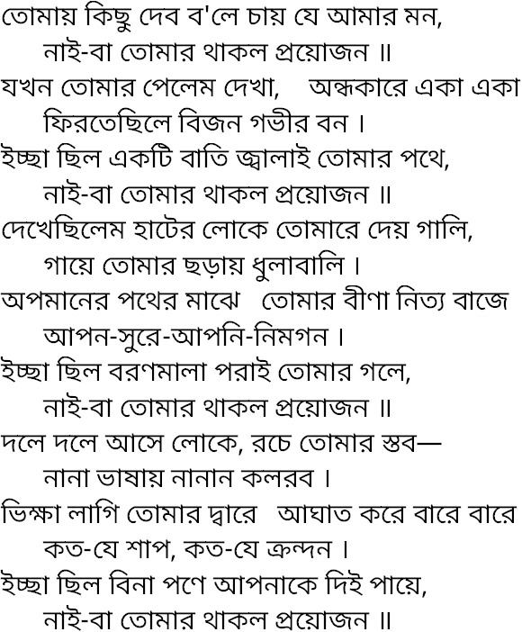 Tagore song tomay kichhu debo bole