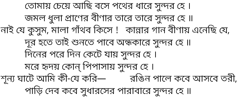 Tagore song tomay cheye achhi bose