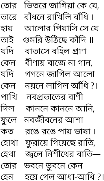 Tagore song tor bhitore jagiya