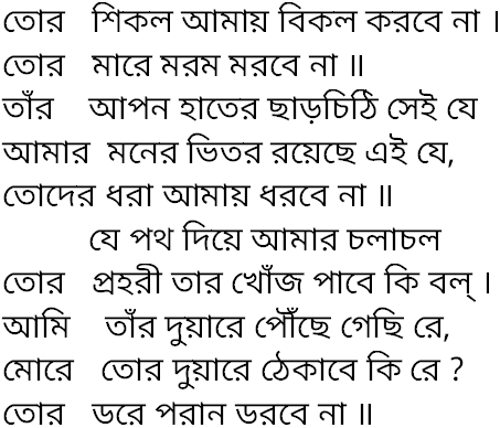 Tagore song tor shikol amay bikol