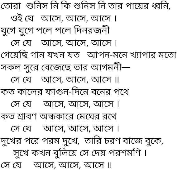 Tagore song tora shunis ni ki