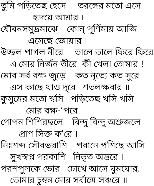 Tagore song tumi poritechho hese