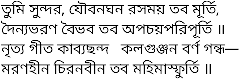 Tagore song tumi sundar joubanoghano