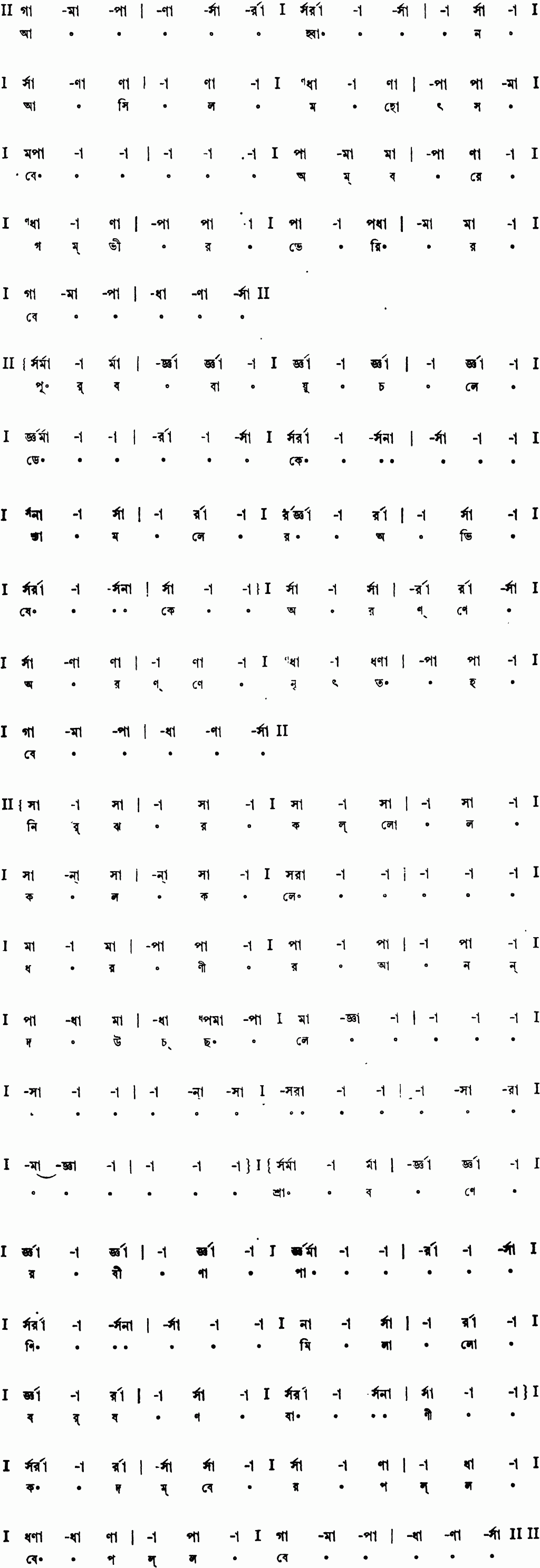 Notation ahvan asilo mahotsabe