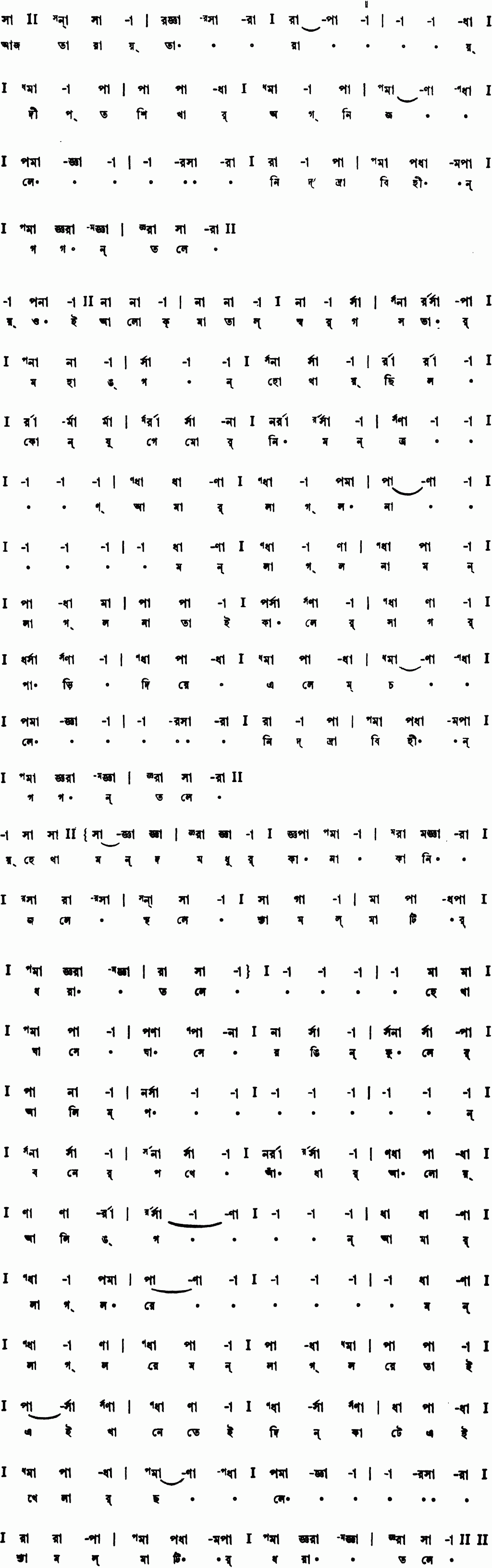 Notation aj taray taray dipto