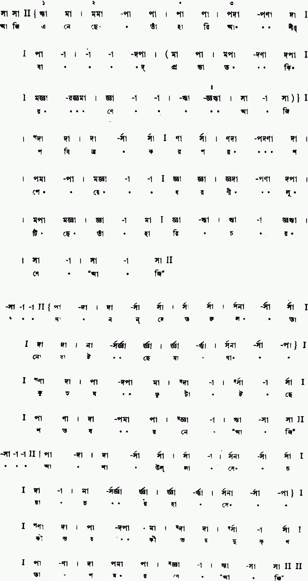 Notation aji enechhe tahari