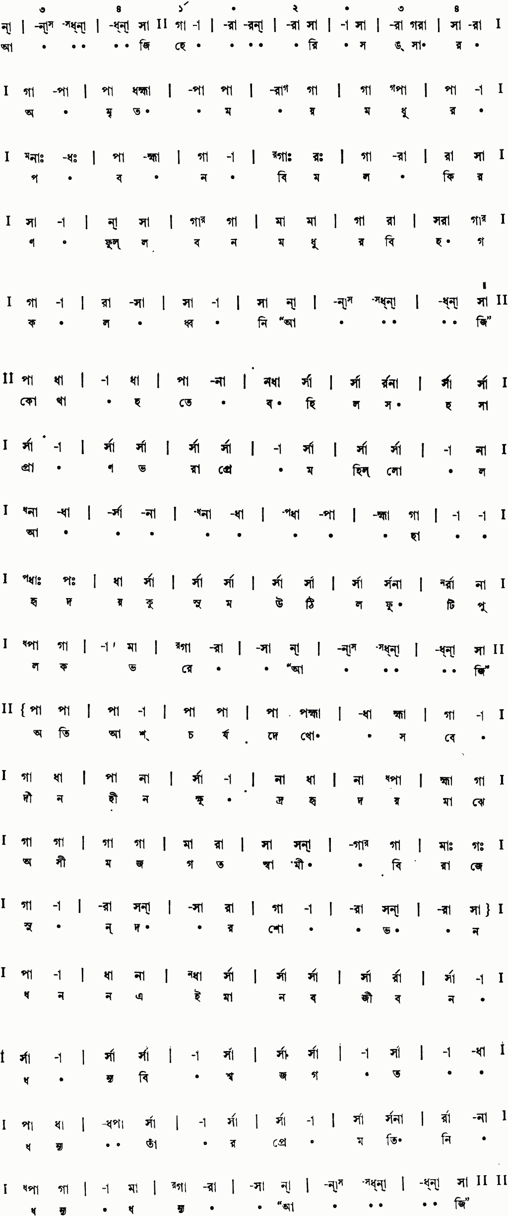 Notation aji heri sangsar