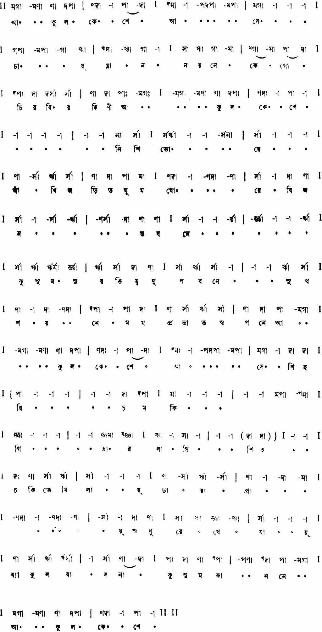 Notation akul keshe ase