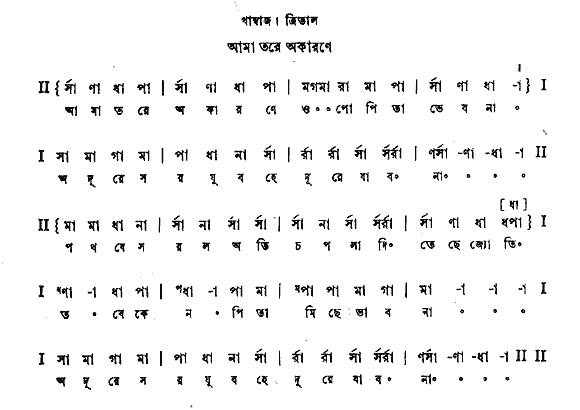 Notation ama tare akarane