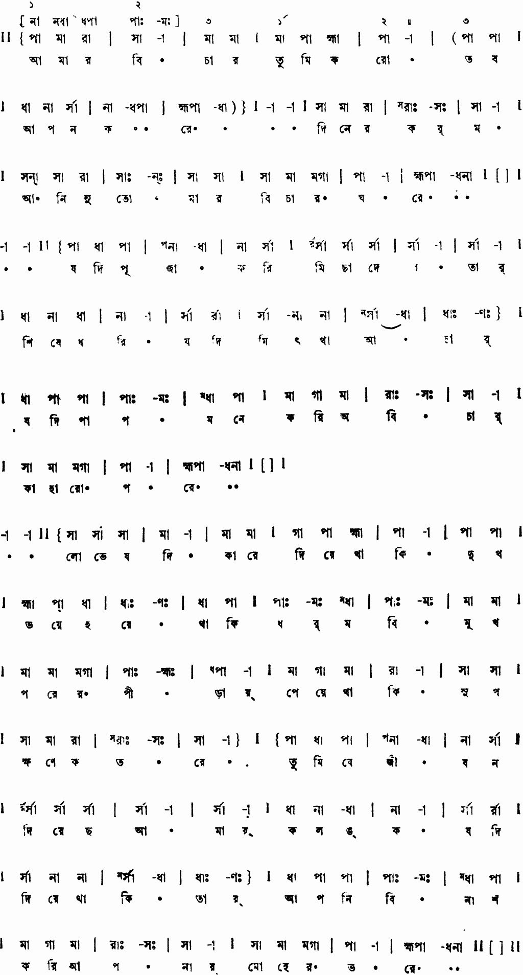 Notation amar bichar tumi karo