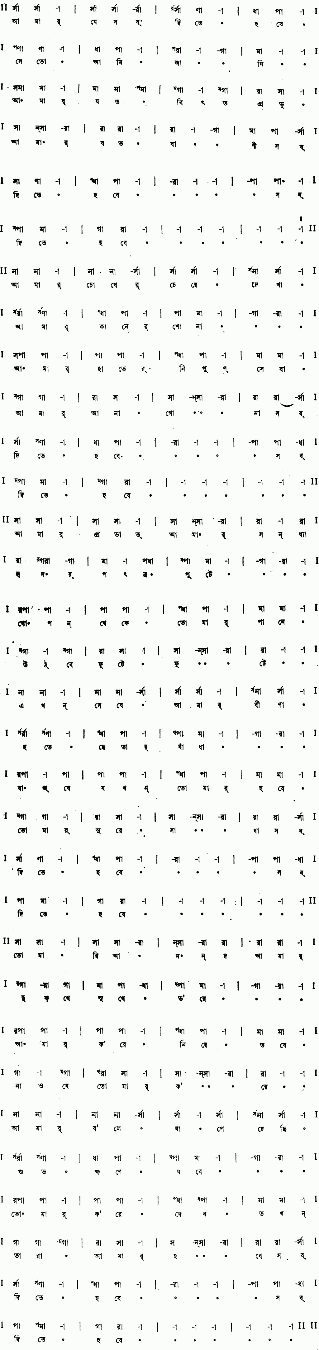 Notation amar je sob dite hobe