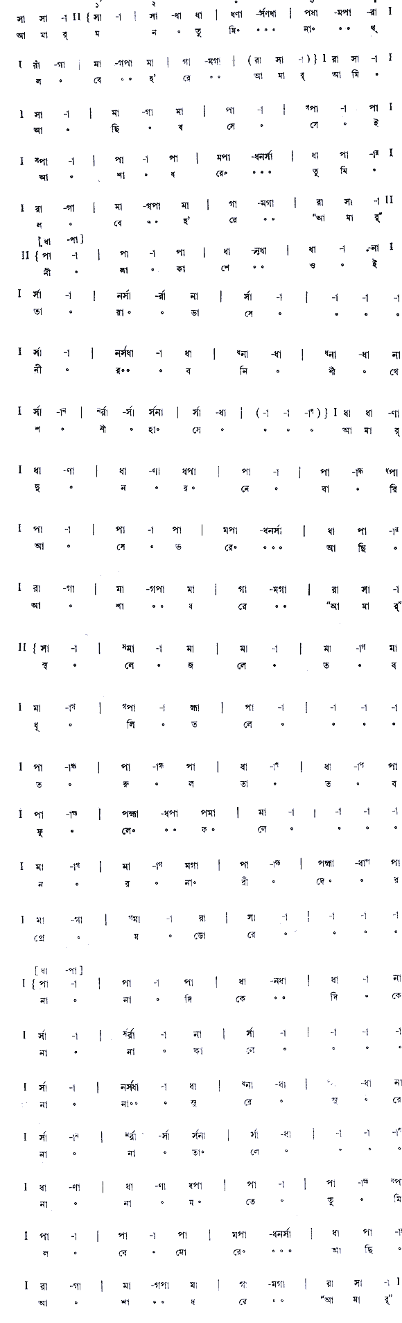 Notation amar mon tumi nath