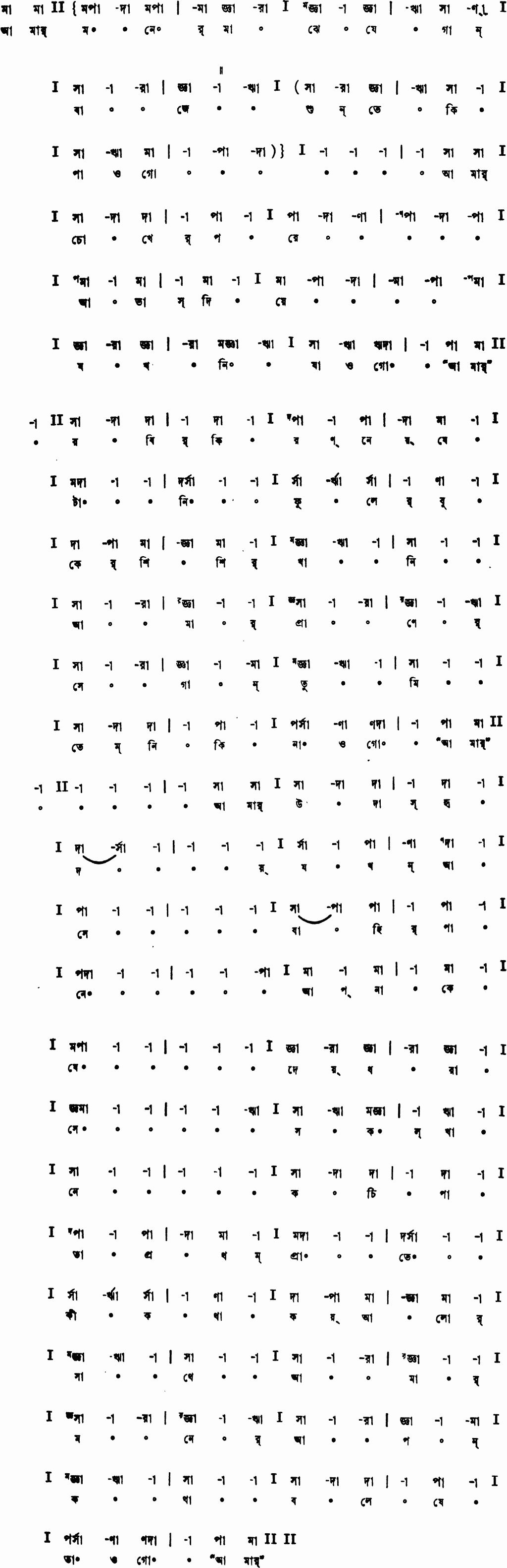 Notation amar moner majhe je gan