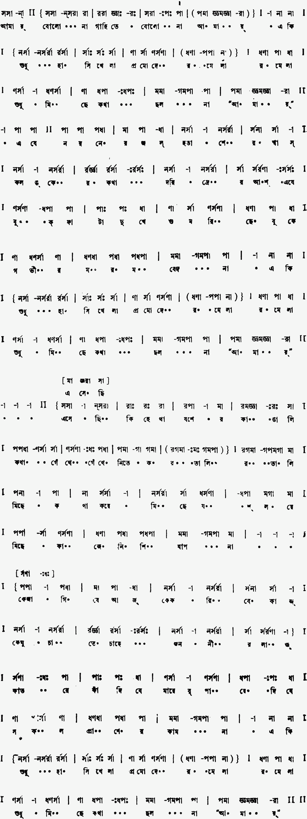 Notation amay bolo na gahite