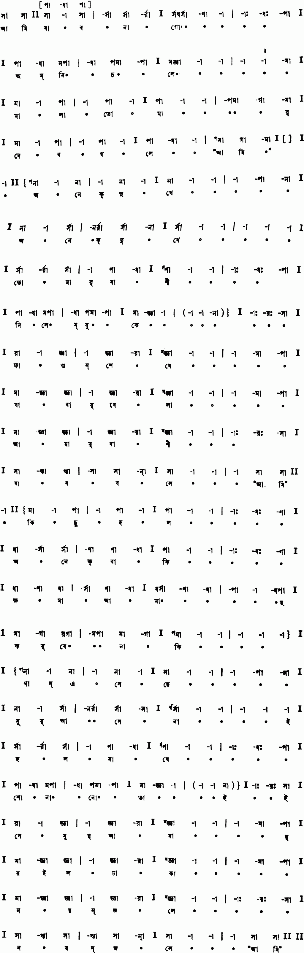 Notation ami jabo na go