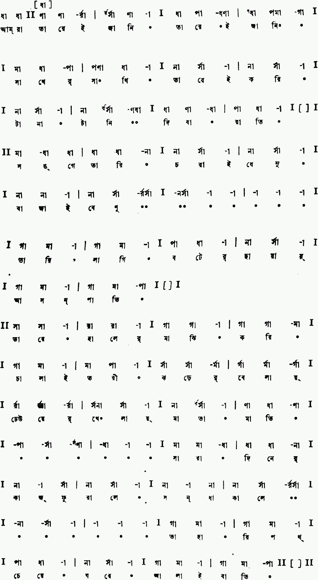 Notation amra tarei jani