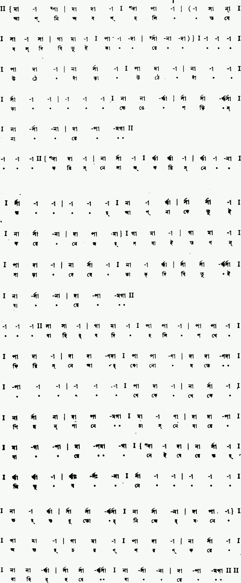 Notation aponi abash holi tabe